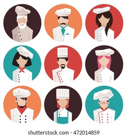 set of icons. Chefs. vector illustration