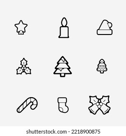 set of icons for christmas