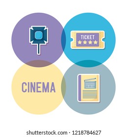 set icons of cinema movie film