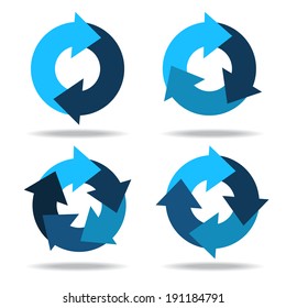 Set icons circle arrows. Cyclical process. Diagram. Circular arrows. Abstract design logo. Logotype art - vector 