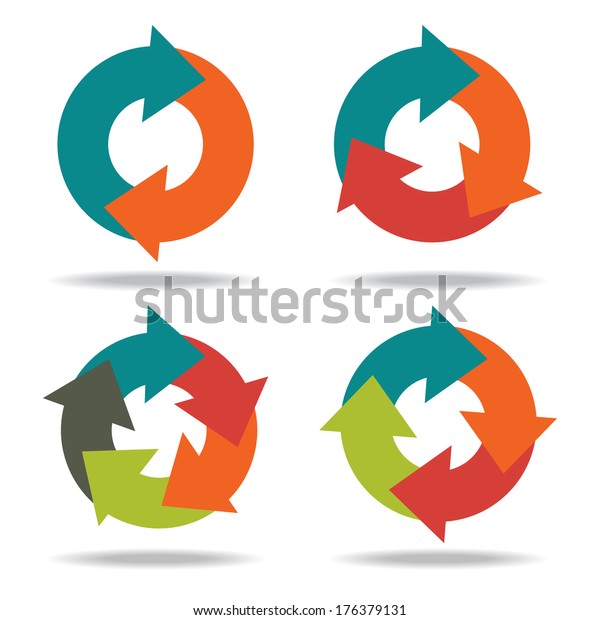 Set Icons Circle Arrows Cyclical Process Stock Vector (Royalty Free ...