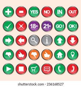 Set of icons in circle for web design, navigation and mobile apps