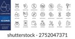 Set of icons for Clean Eating. Editable stroke. Vector illustration