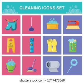 set of icons cleaning on white background vector illustration design