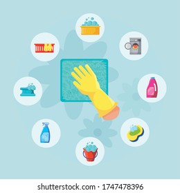 set of icons cleaning on white background vector illustration design