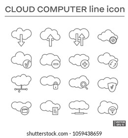 Set of icons, cloud computer.