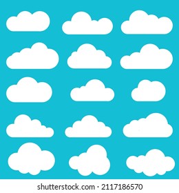 set icons cloud illustration on blue sky