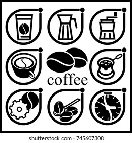 Set of icons. Coffee.