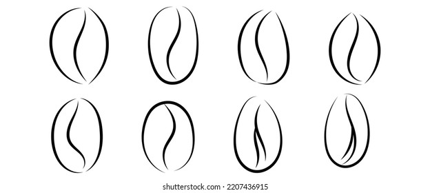 A set of icons of coffee beans. Good for any project.