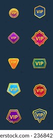Set Of Icons Coins Medals Golden Metal Winner VIP Isolated Vector Design