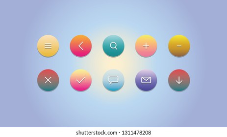 Set of icons collection. Vector illustration of icons set. Popular round social media icons. For web site design and mobile apps