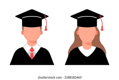 Set Icons College University Graduates Avatar Stock Vector (Royalty ...