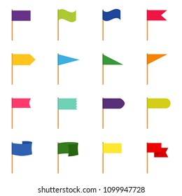 Set of icons of color flags, vector illustration
