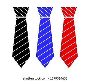 A set of icons of colourful tie. Illustration of tie.