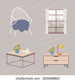 set icons of comfy house