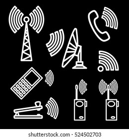 Set of icons the communication. Vector illustration.