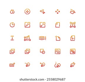 A Set Of Icons For A Computer Program - Gradient