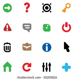 Set of icons for computer program interface and website design. Vector illustration.