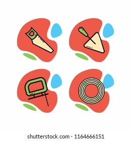 A set of icons of construction tools.