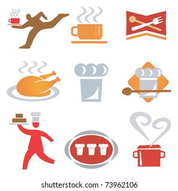 Set icons  of cooking, gastronomy. Vector illustration.