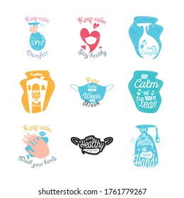 set icons for coronavirus prevention, stay healthy vector illustration design