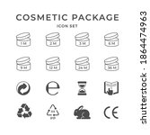 Set icons of cosmetic package