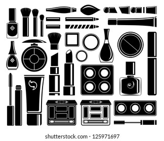 Set of icons cosmetics. vector