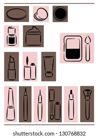 Set of icons cosmetic,vector illustration