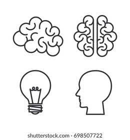 set icons creative idea strategy collection