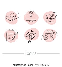 A set of icons for a creative project.