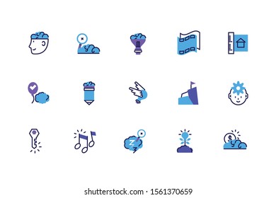 set of icons of creativity on white background vector illustration design