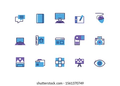 set of icons of creativity on white background vector illustration design