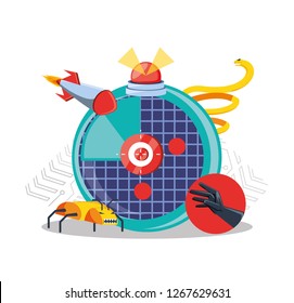 set icons of cyber security