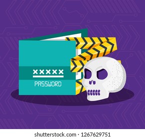 set icons of cyber security