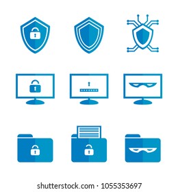 Set of icons for cybersecurity