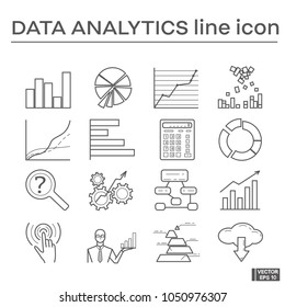Set of icons, data analytics.