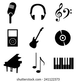 set of icons dedicated to music.