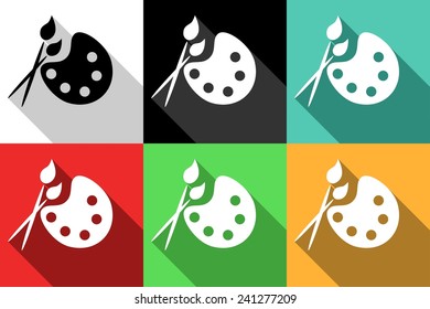 set of icons dedicated to paint.