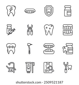 set of icons Dental vector illustration