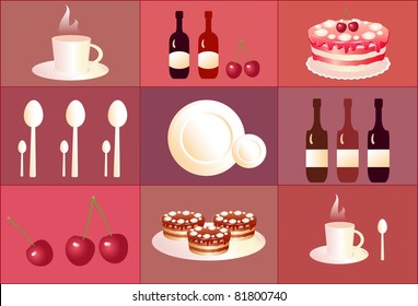 set of icons desert