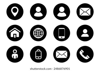 A set of icons designed within circular boundaries, each portraying distinct concepts or functions. These icons are visually cohesive, featuring clean lines and minimalistic details to ensure clarity 