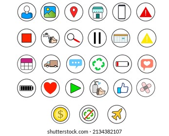 Conjunto de iconos para el diseño y páginas web