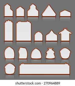 Set of icons of different buildings