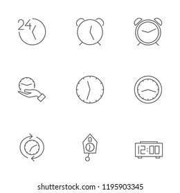 set of icons for different clocks