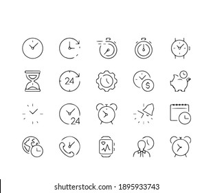 Set of icons of different clocks