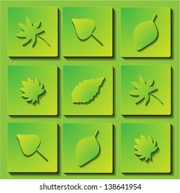 set of icons with different leaves