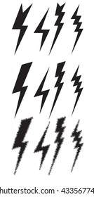 Set icons of different lightning. Vector element for your design