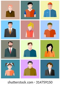 set of icons of different people