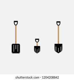 
A set of icons. Different shovels. flat style.
