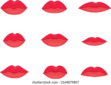 Satz von Symbolen verschiedener Arten weiblicher Lippen
